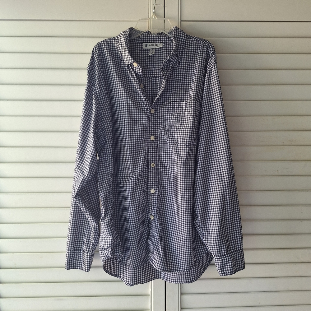 Collibar Checkerboard SPF 50 Button Down Men's Shirt